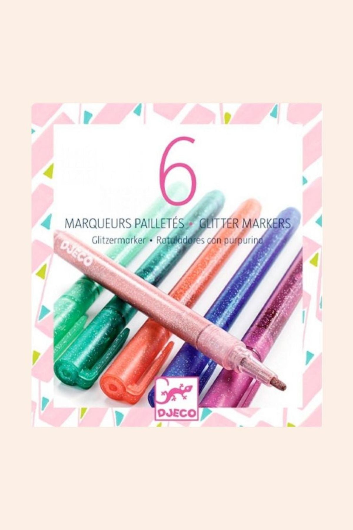 Djeco - 6 Glitter Markers - Sweet - Strawberries & Cream - Ingrid Lewis - Designer