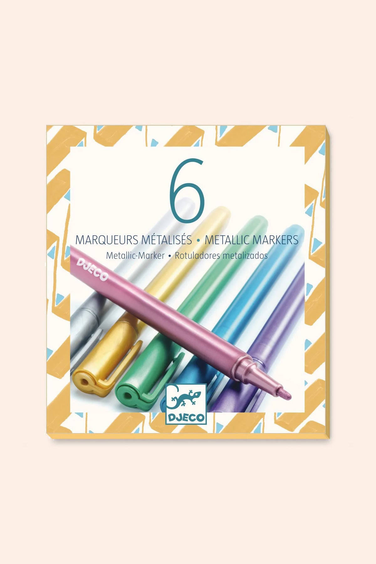 Djeco - 6 Metallic Markers - Strawberries & CreamDjeco - 6 Metallic Markers- Ingrid Lewis - Designer
