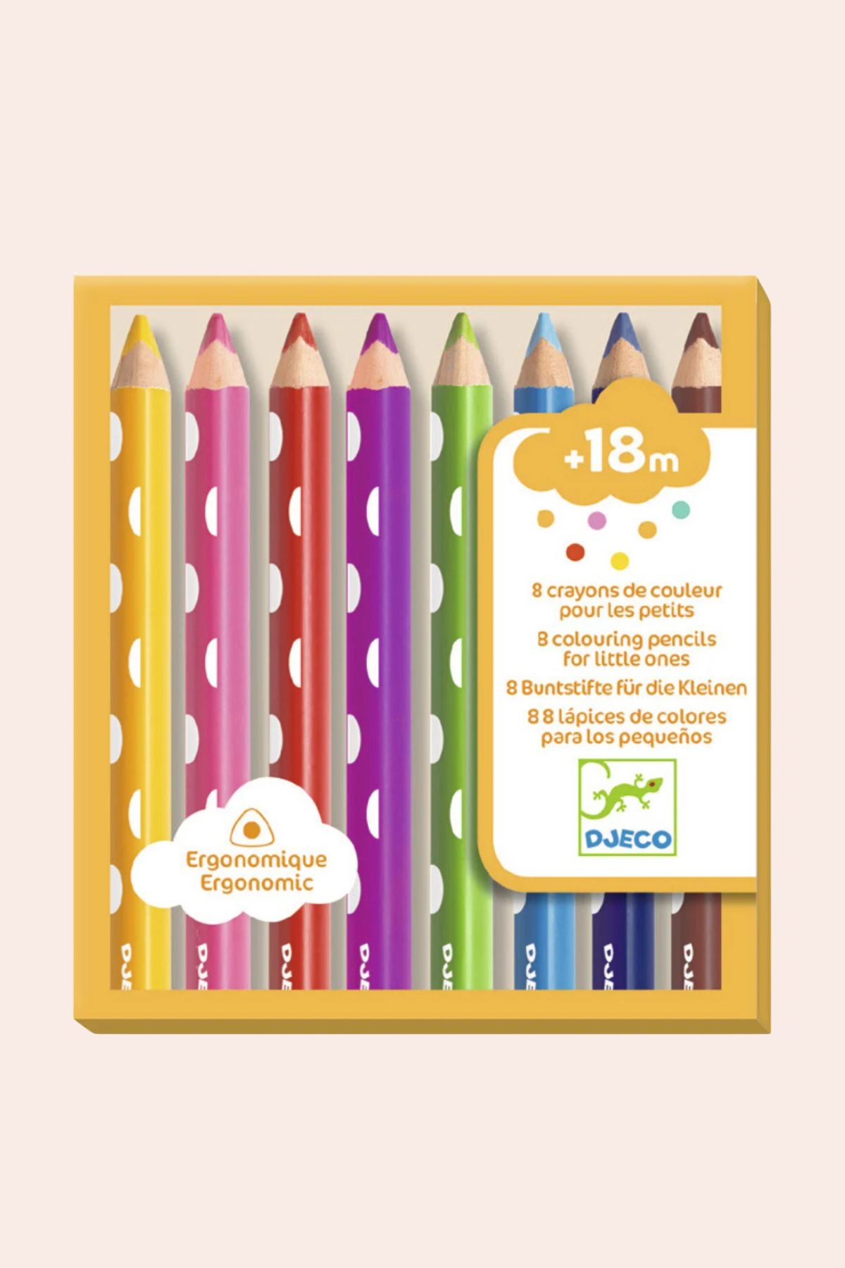 Djeco - 8 Colouring Pencils for Little Ones - Strawberries & Cream 