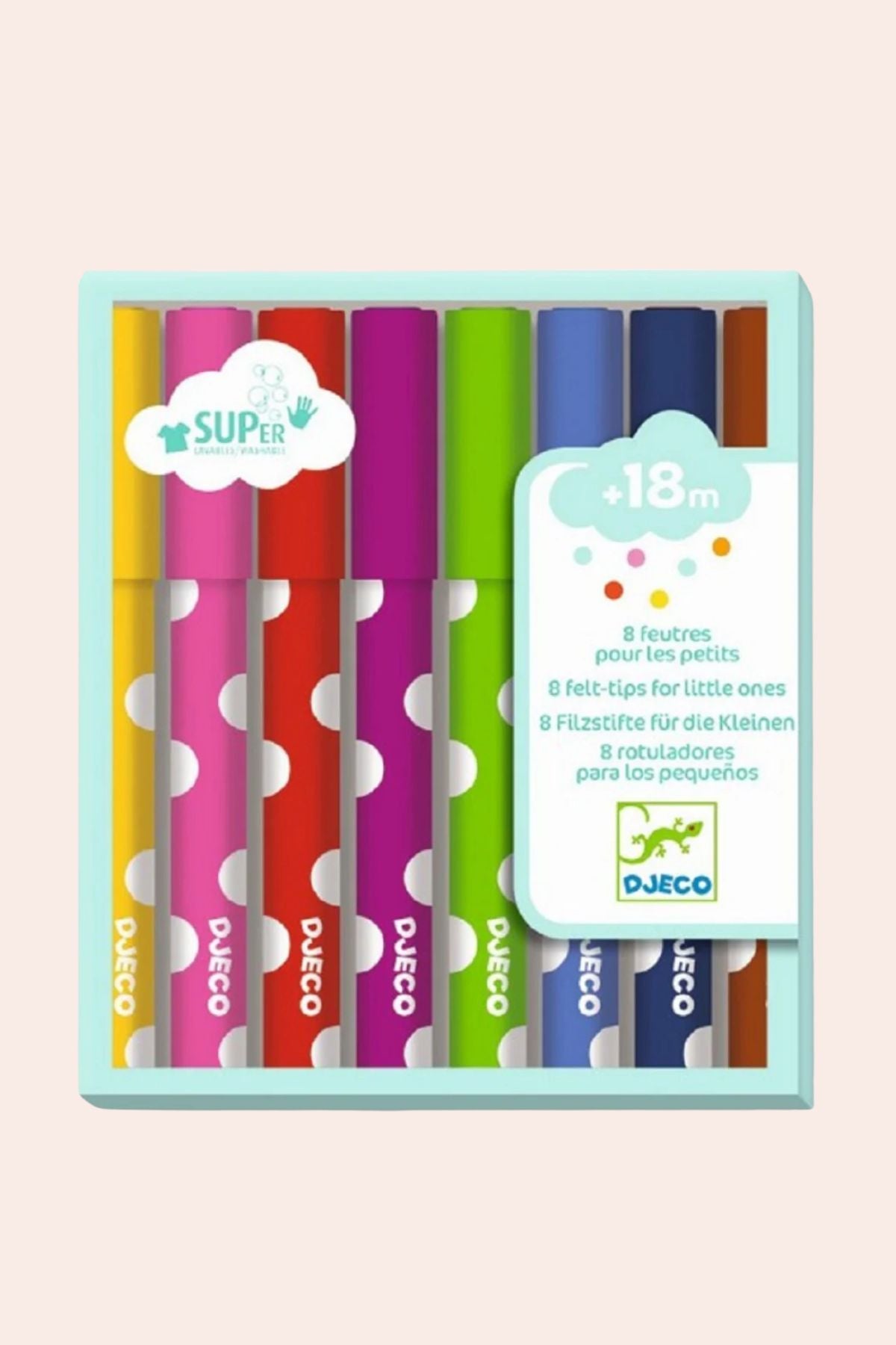 Djeco - 8 Felt Tips for Little Ones - Strawberries & Cream - Ingrid Lewis - Designer