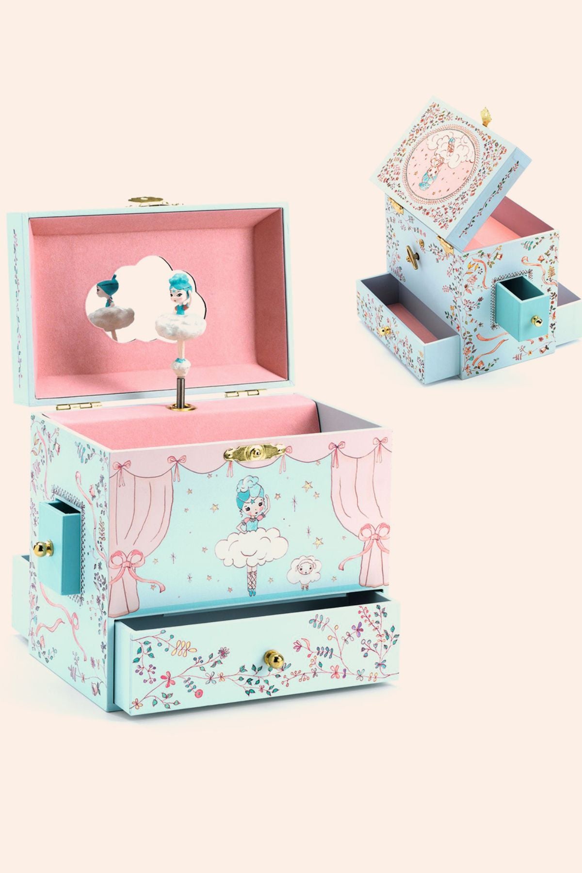 Djeco - Ballerine En Scène - Musical Box - Strawberries & Cream  - Ingrid Lewis - Designer 