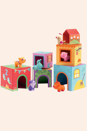 Djeco - Building Blocks - Topanifarm  - Strawberries & Cream - Ingrid Lewis - Designer