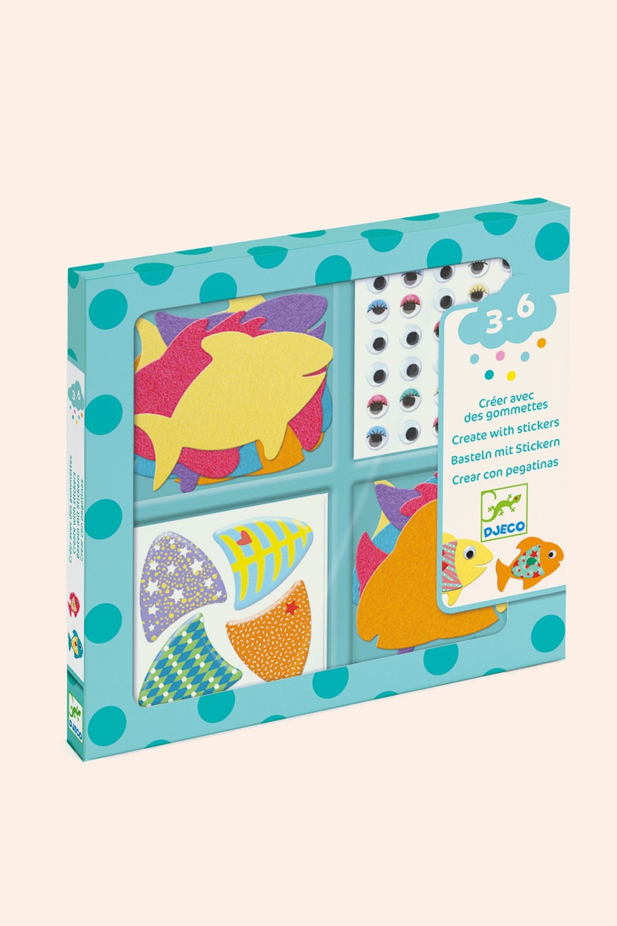 Djeco - Create With Stickers - I love fish - Strawberries & Cream