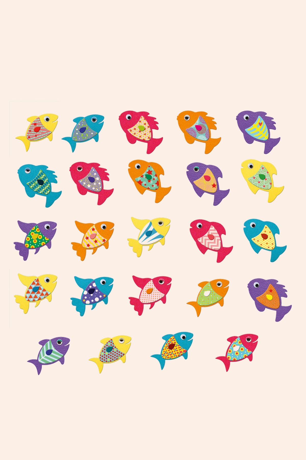 Djeco - Create With Stickers - I love fish - Strawberries & Cream