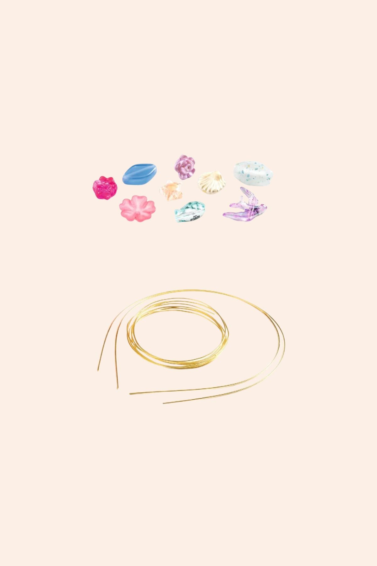 Gold jewellery wire with colourful gemstones