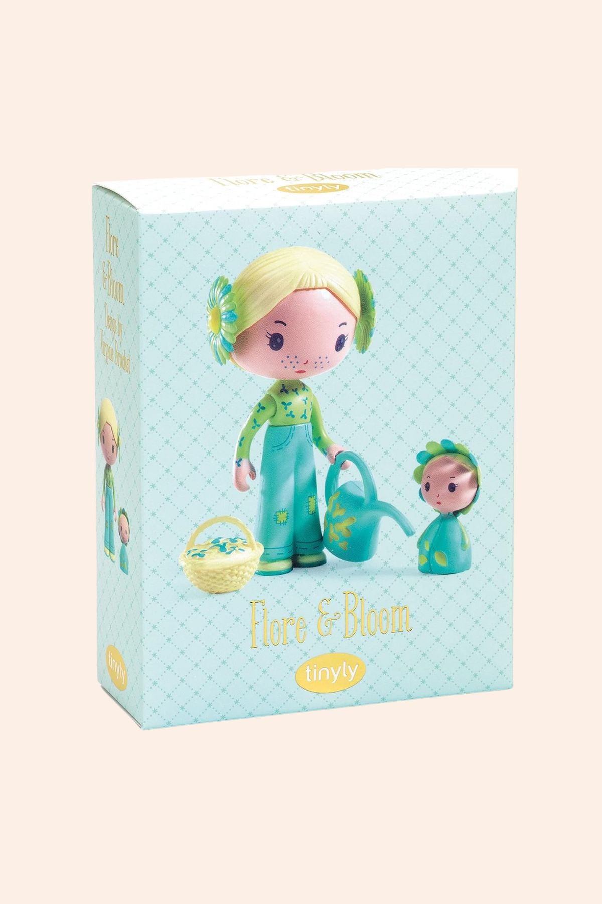 Djeco - Flore & Bloom - Tinyly - Strawberries & Cream - Collectables - Collect them all - Figurines - Characters - Ingrid Lewis - Designer
Boxed doll with blonde hair and green outfit, holding a basket and watering can