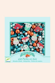 Djeco - Little Animals - 450 Wooden Beads - Strawberries & Cream