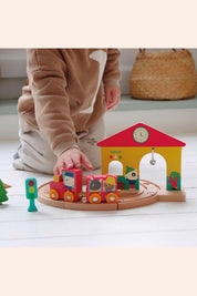 Djeco - Minitrain - Wooden Train Set - Strawberries & Cream - Ingrid Lewis - Designer