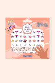 Djeco - Nails Stickers - Feathers- Strawberries & Cream - Toys