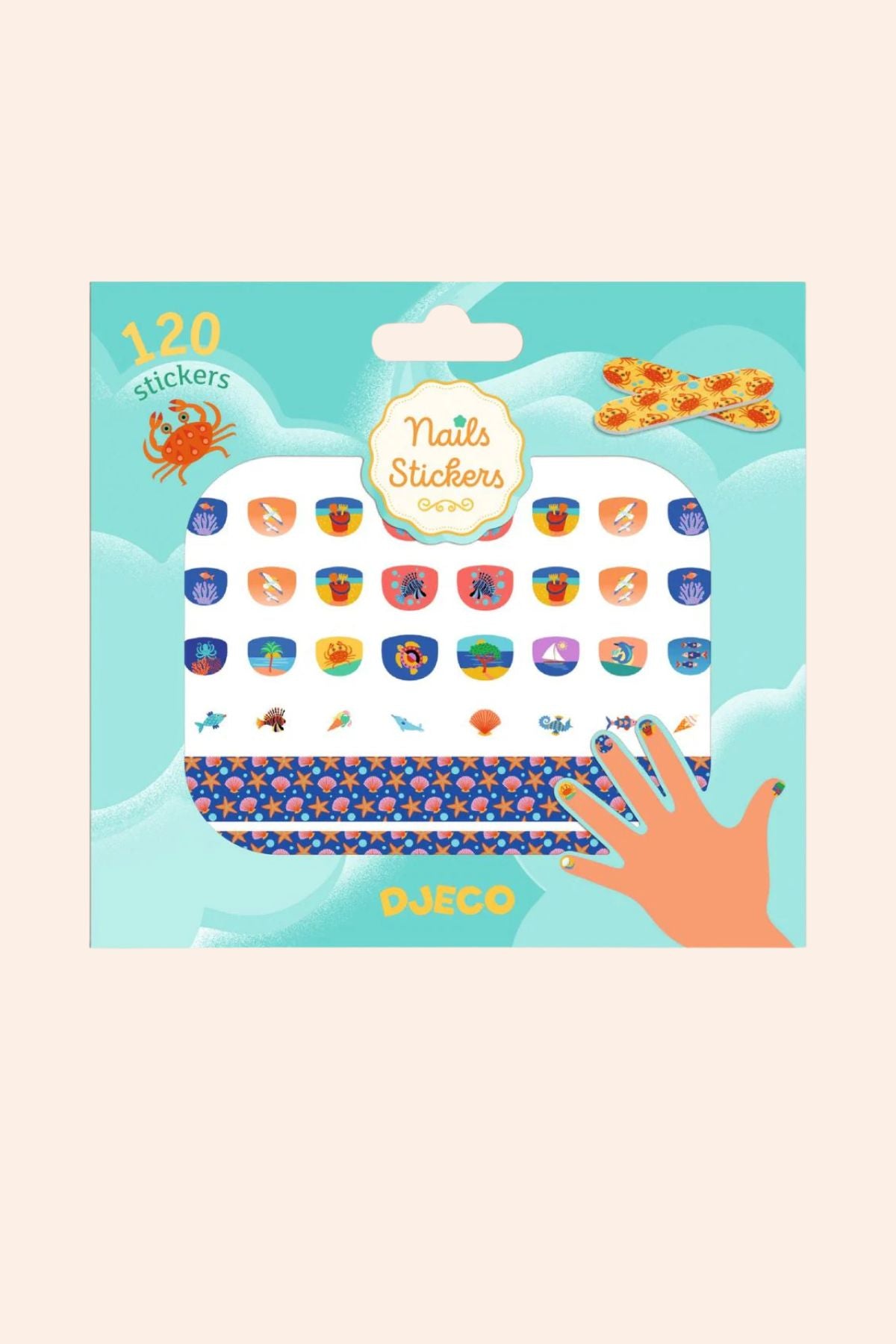 Djeco - Nails Stickers - Mediterranean - Strawberries & Cream 