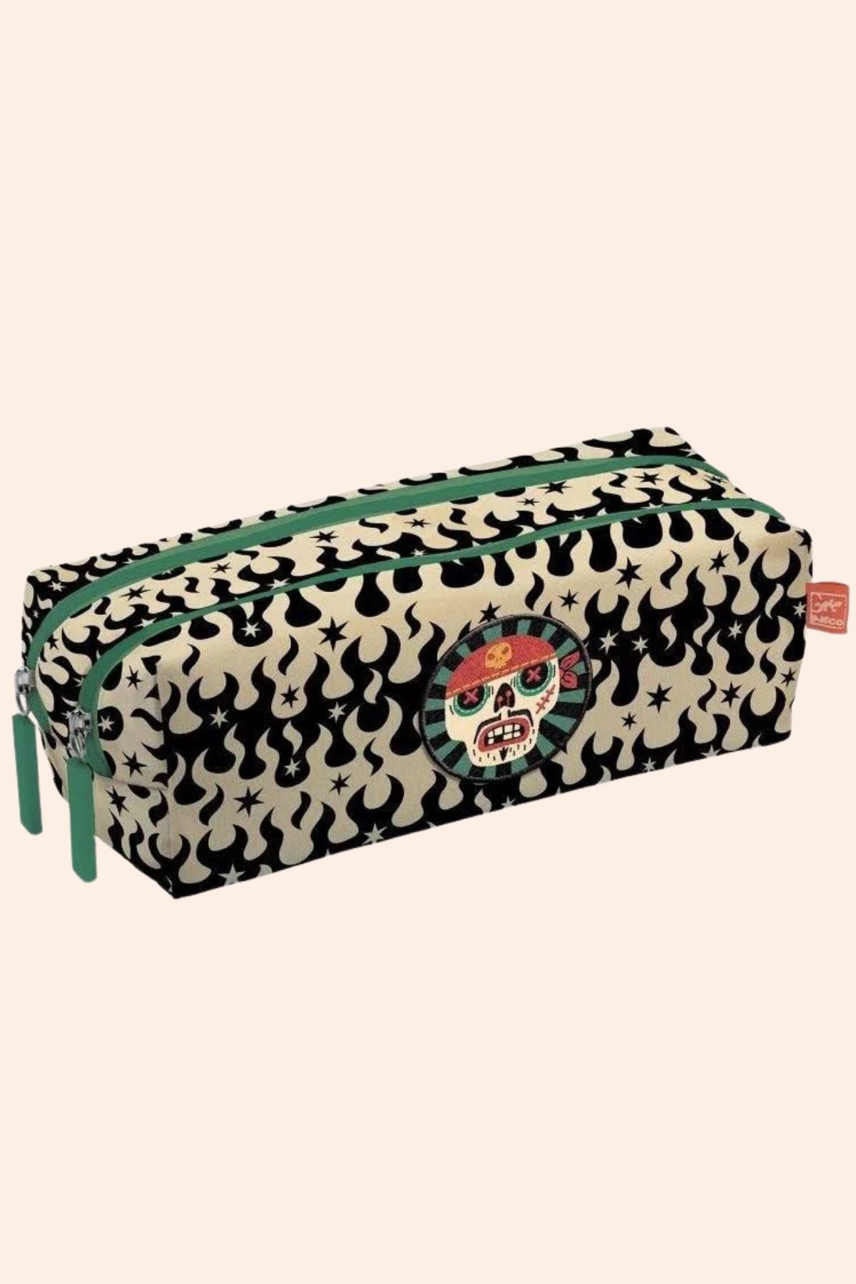 Djeco - Pencil Case - Skull - Strawberries & Cream - Ingrid Lewis - Designer
Pencil case with skull design and green zippers.
