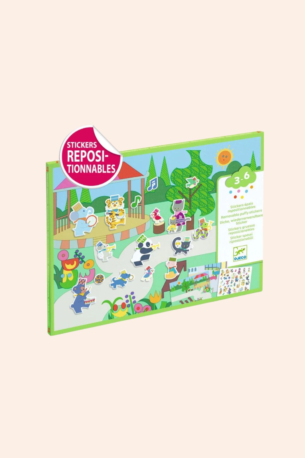 Djeco - Removable Puffy Stickers - Fanfare - Strawberries & Cream 