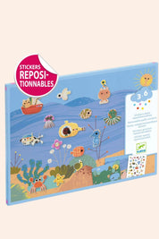 Djeco - Removable Puffy Stickers - Summertime - Strawberries & Cream - Ingrid Lewis - Designer