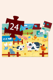 Djeco - The Cows On The Farm - 24 Pcs Puzzle - Strawberries & Cream
