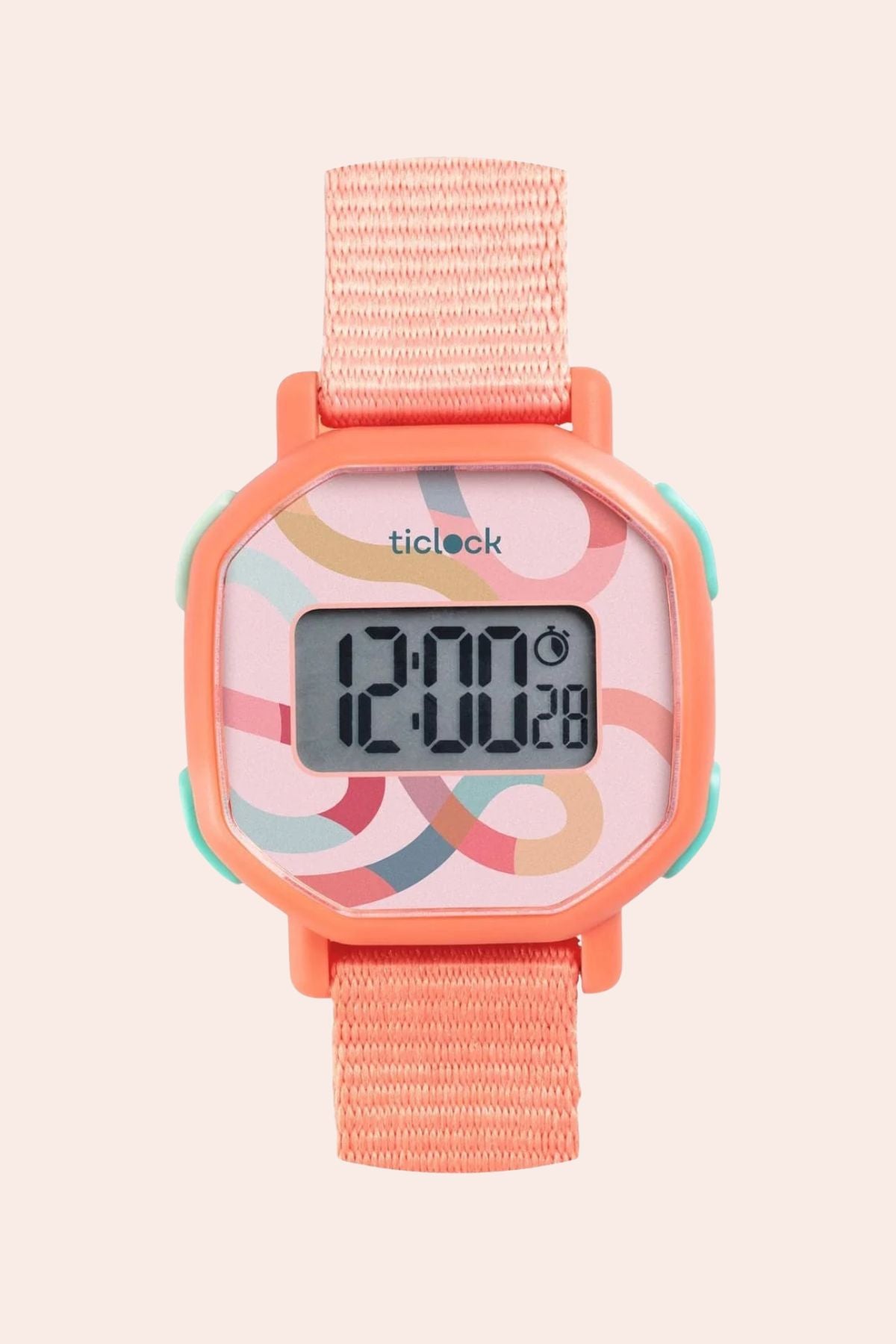 Djeco - Ticlock Digital Watch - Pastel Volute - Strawberries & Cream 