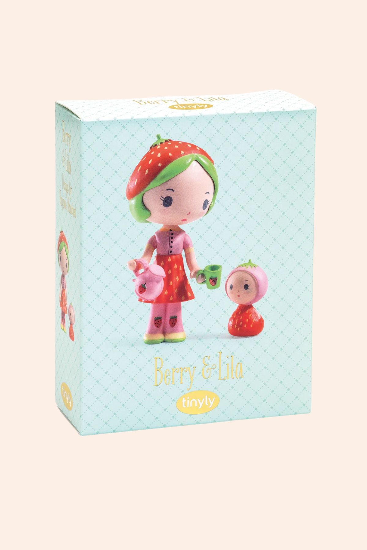 Djeco - Tinyly - Berry & Lila - Strawberries & Cream - Ingrid Lewis - Designer
Product packaging with a character wearing a strawberry hat 