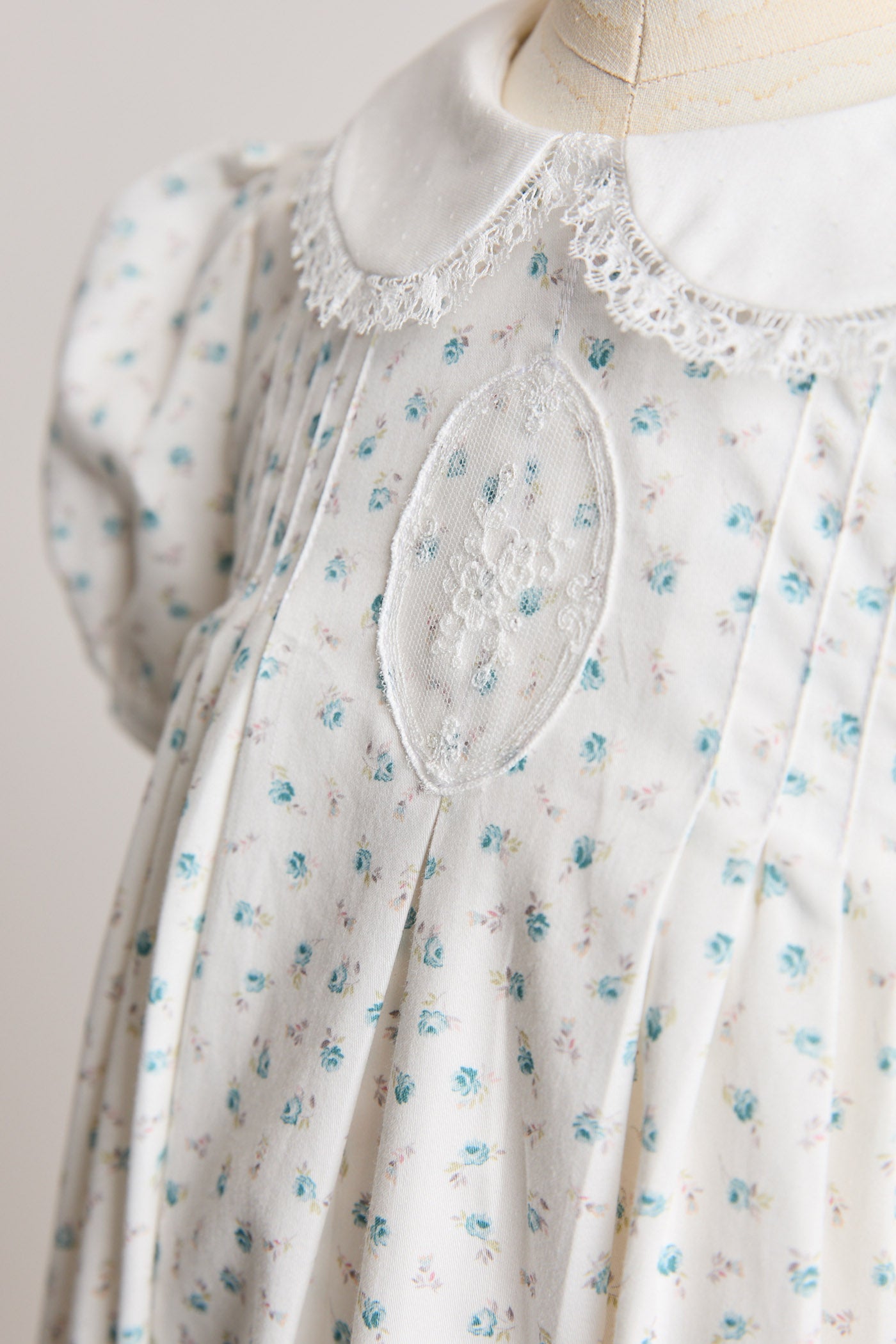 Eloise Dress in Blue Petit Rose - Designed by Ingrid Lewis - Strawberries & Cream