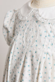 Eloise Dress in Blue Petit Rose - Designed by Ingrid Lewis - Strawberries & Cream