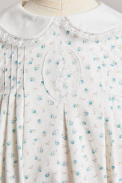 Eloise Dress in Blue Petit Rose - Designed by Ingrid Lewis - Strawberries & Cream