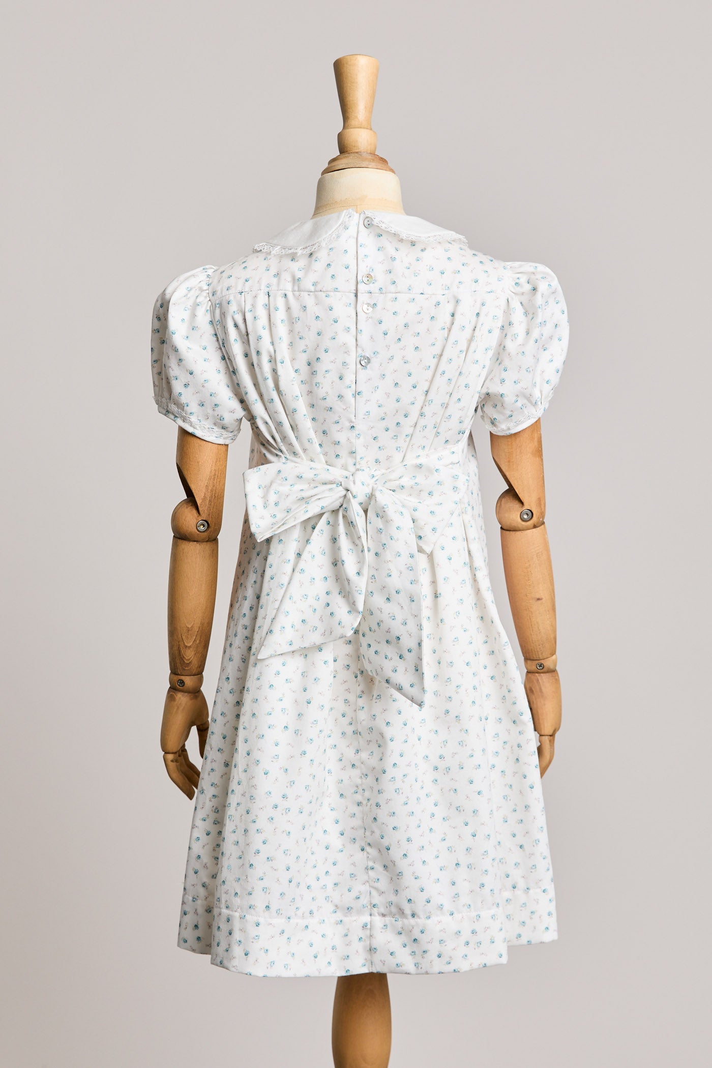 Eloise Dress in Blue Petit Rose - Designed by Ingrid Lewis - Strawberries & Cream