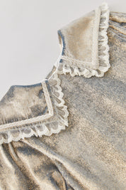 Ginger Blue Gold Velvet - Occasional Party - Designed by Ingrid Lewis - Strawberries & Cream