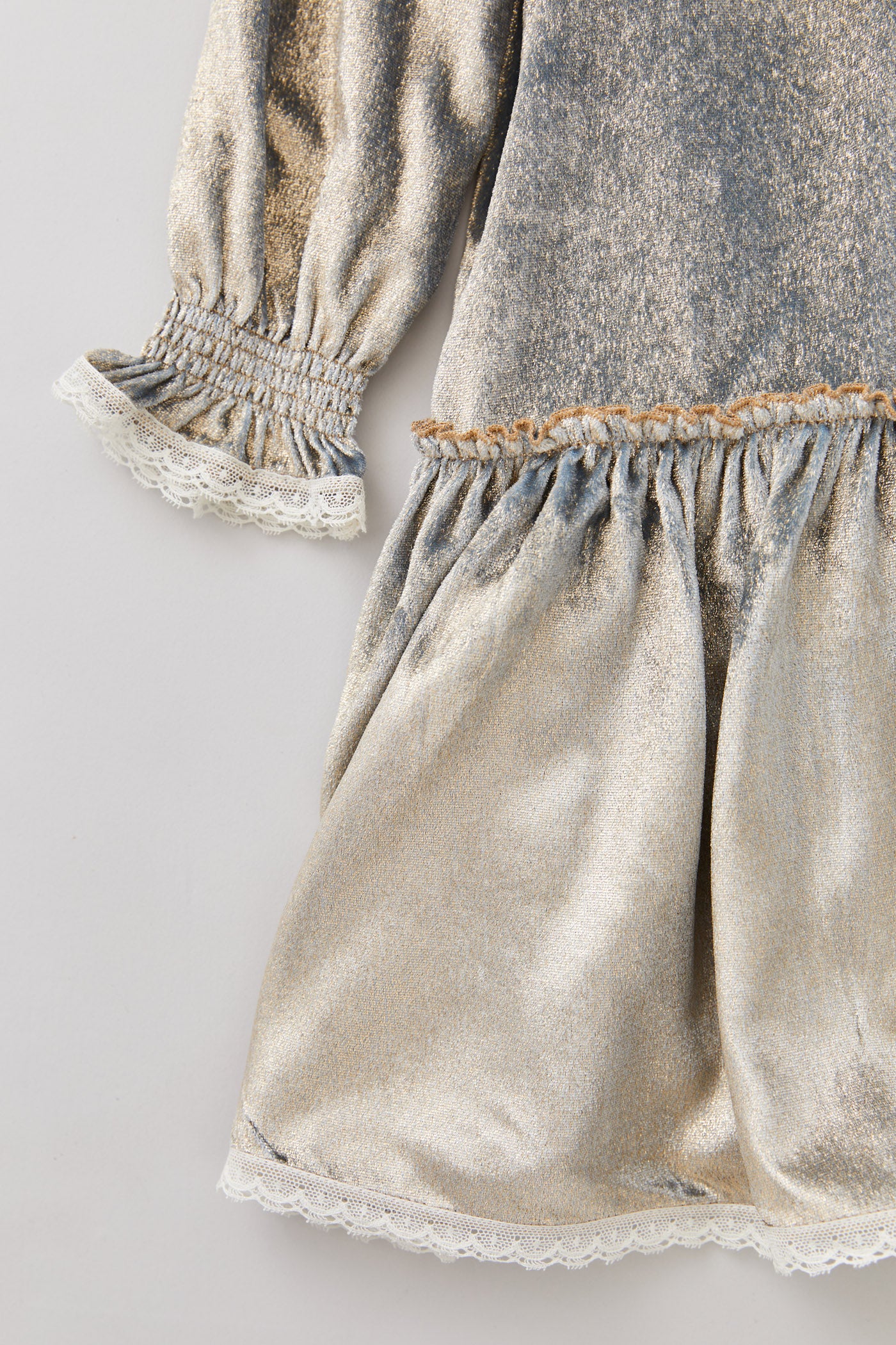 Ginger Blue Gold Velvet - Occasional Party - Designed by Ingrid Lewis - Strawberries & Cream