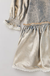Ginger Blue Gold Velvet - Occasional Party - Designed by Ingrid Lewis - Strawberries & Cream