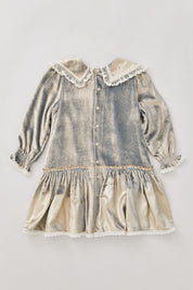 Ginger Blue Gold Velvet - Occasional Party - Designed by Ingrid Lewis - Strawberries & Cream