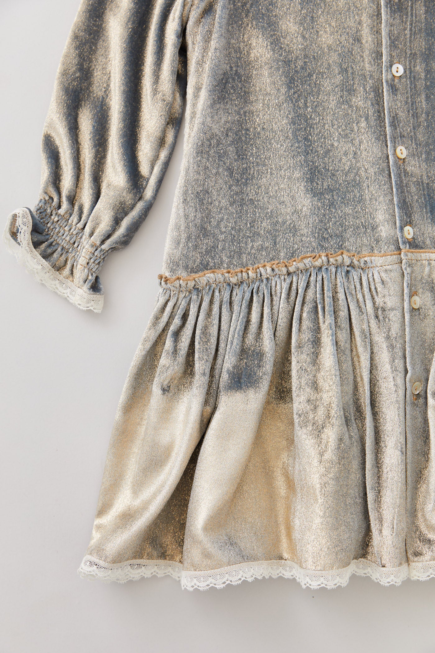 Ginger Blue Gold Velvet - Occasional Party - Designed by Ingrid Lewis - Strawberries & Cream