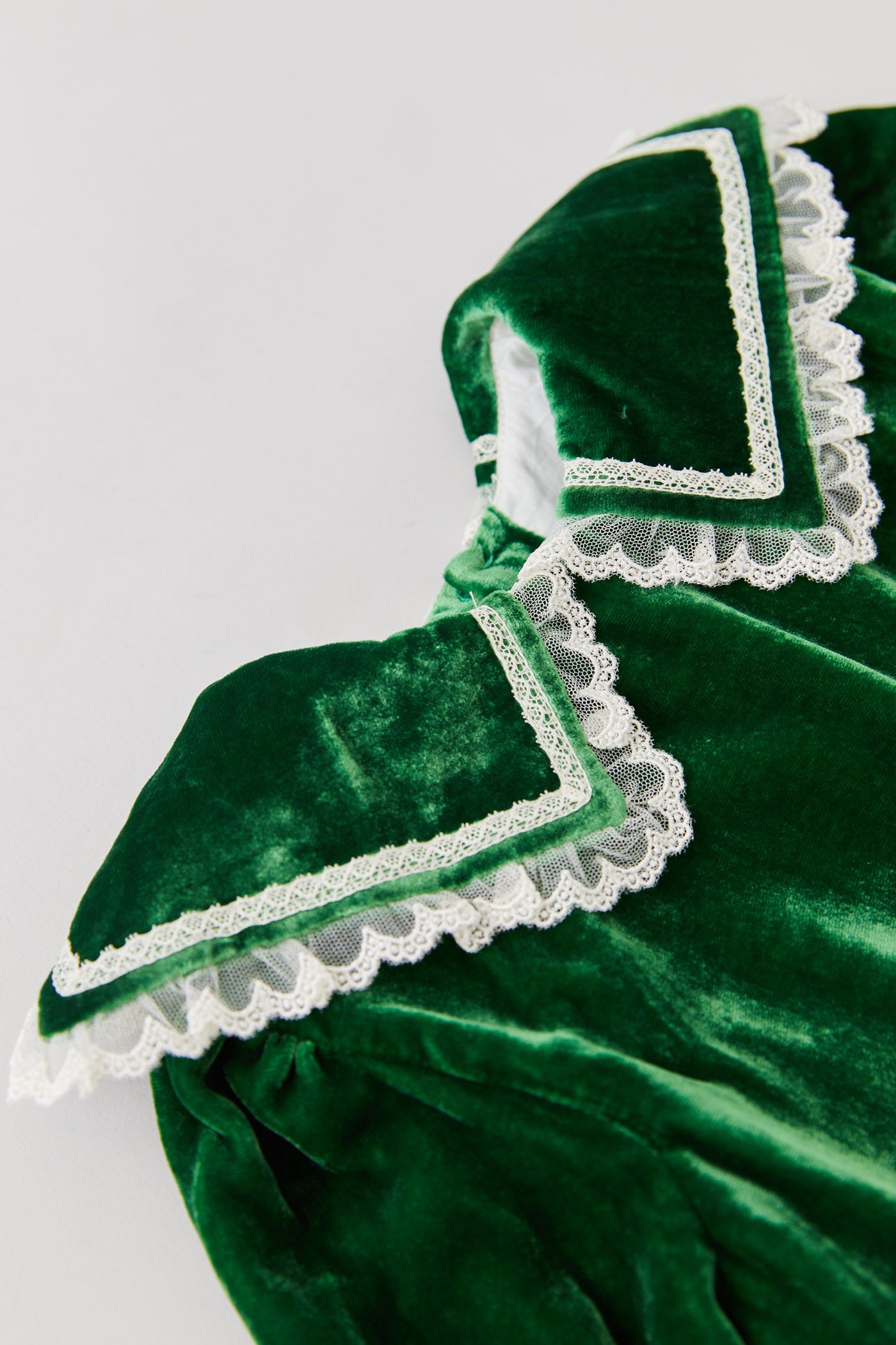 Ginger Dress Green Velvet - Occasional Party - Designed by Ingrid Lewis - Strawberries & Cream