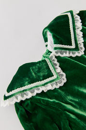 Ginger Dress Green Velvet - Occasional Party - Designed by Ingrid Lewis - Strawberries & Cream