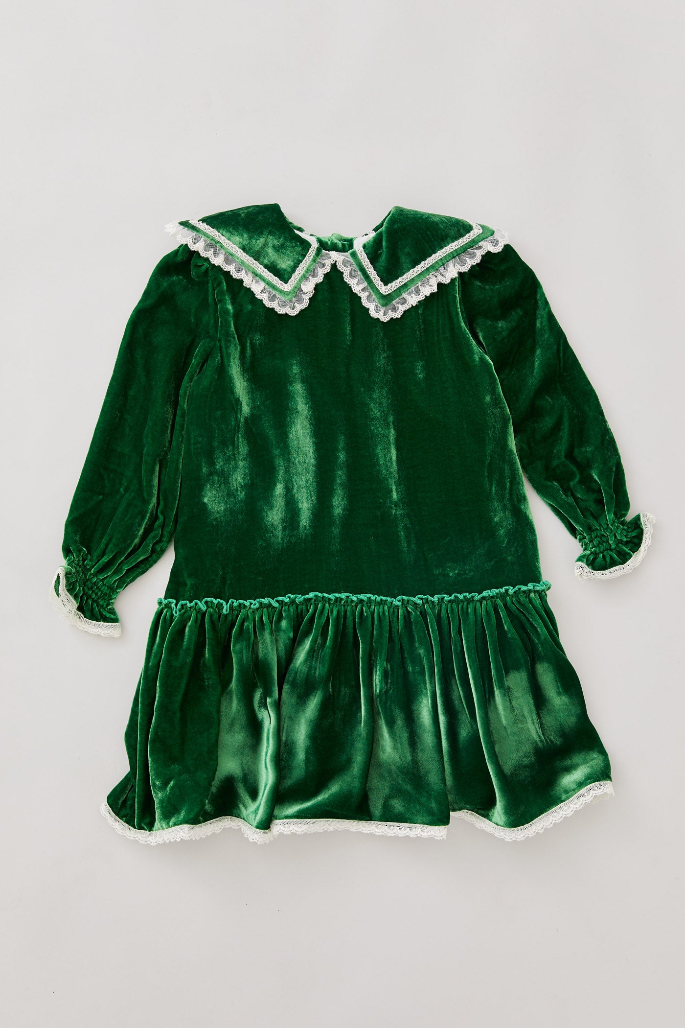 Ginger Dress Green Velvet - Occasional Party - Designed by Ingrid Lewis - Strawberries & Cream