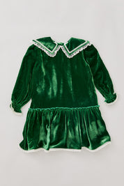 Ginger Dress Green Velvet - Occasional Party - Designed by Ingrid Lewis - Strawberries & Cream