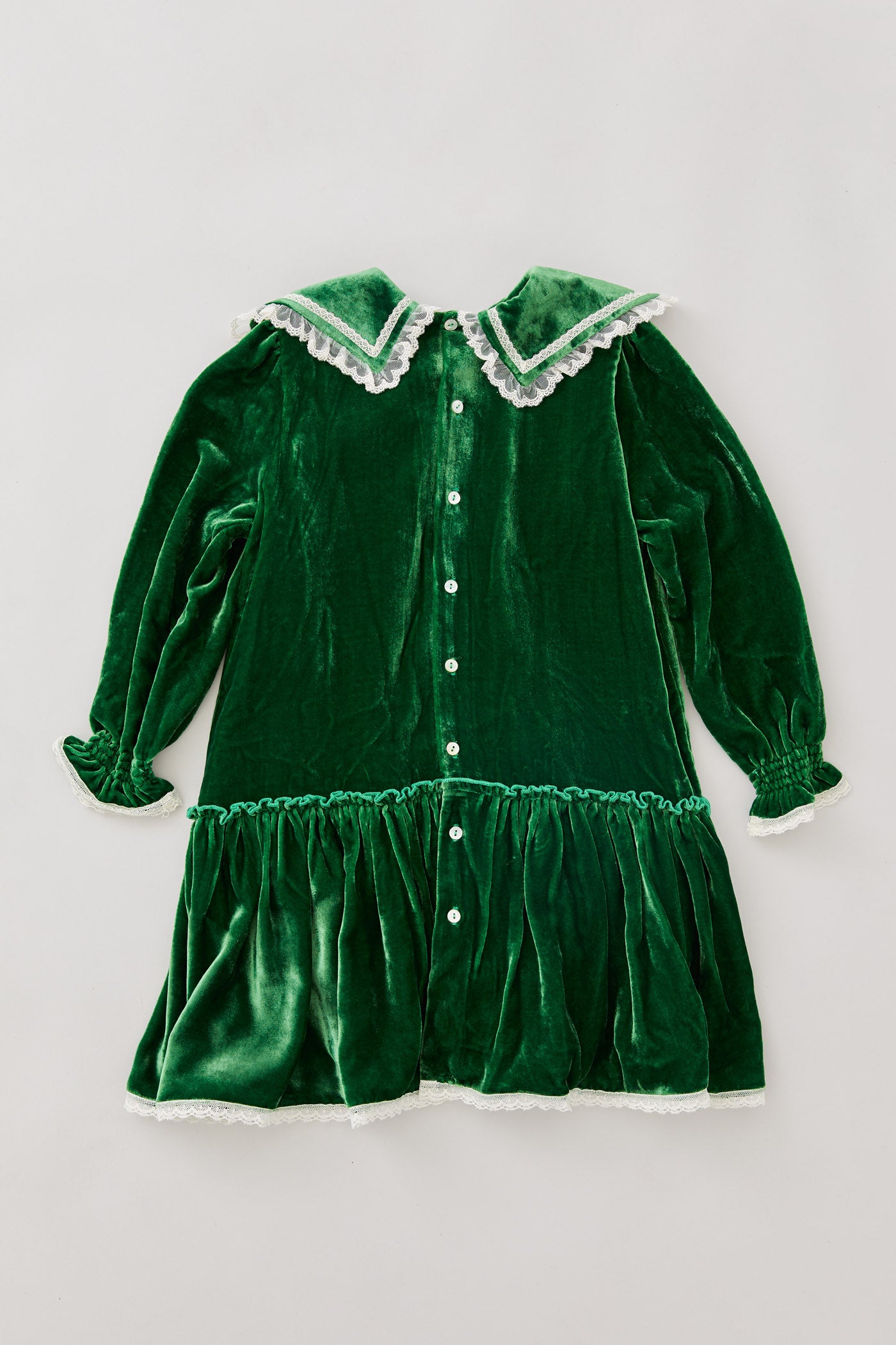 Ginger Dress Green Velvet - Occasional Party - Designed by Ingrid Lewis - Strawberries & Cream