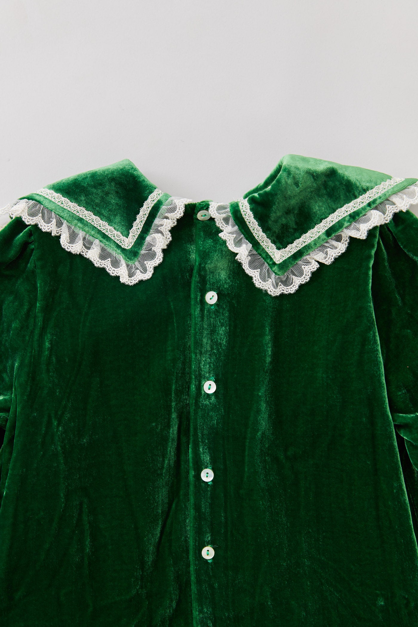 Ginger Dress Green Velvet - Occasional Party - Designed by Ingrid Lewis - Strawberries & Cream