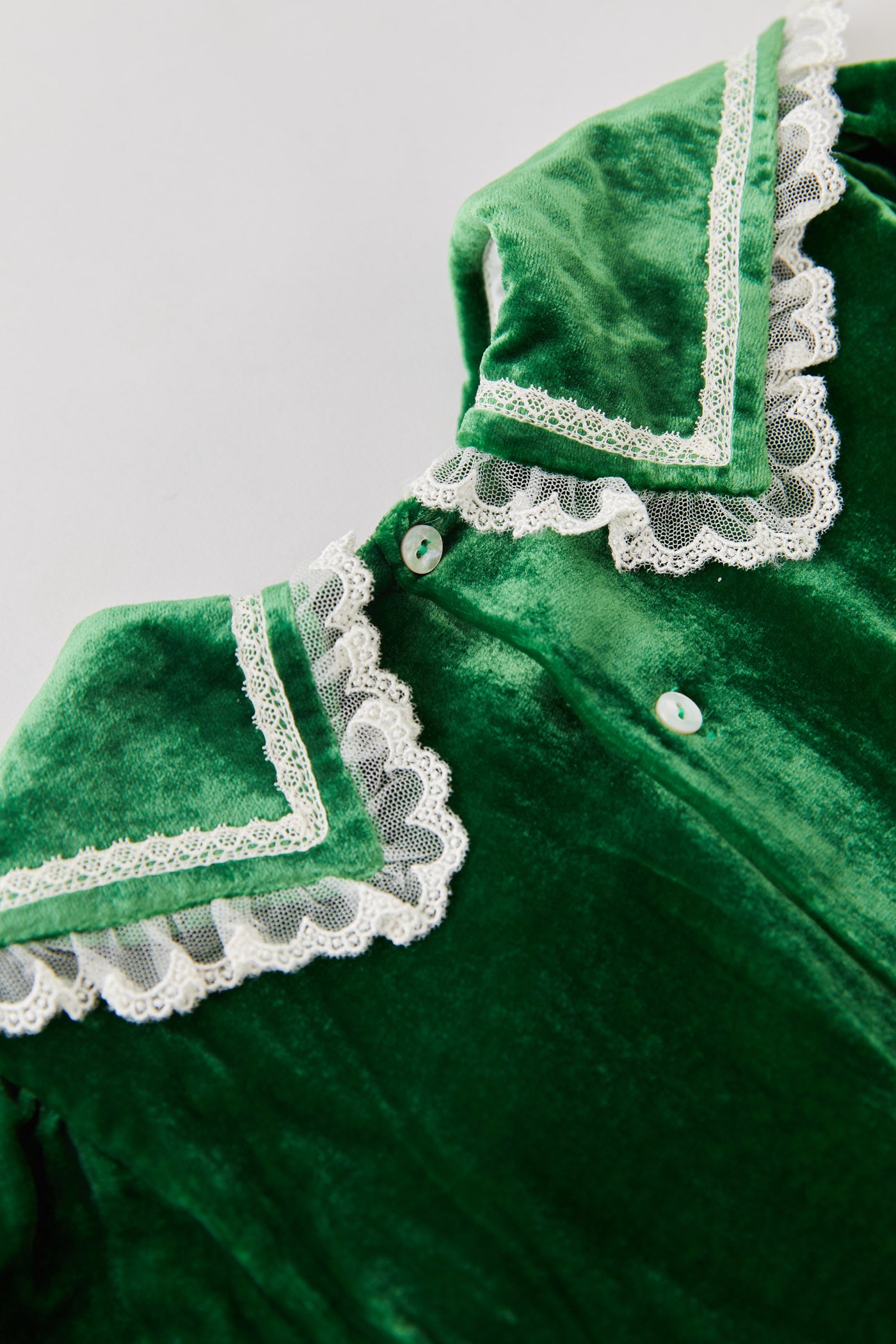 Ginger Dress Green Velvet - Occasional Party - Designed by Ingrid Lewis - Strawberries & Cream