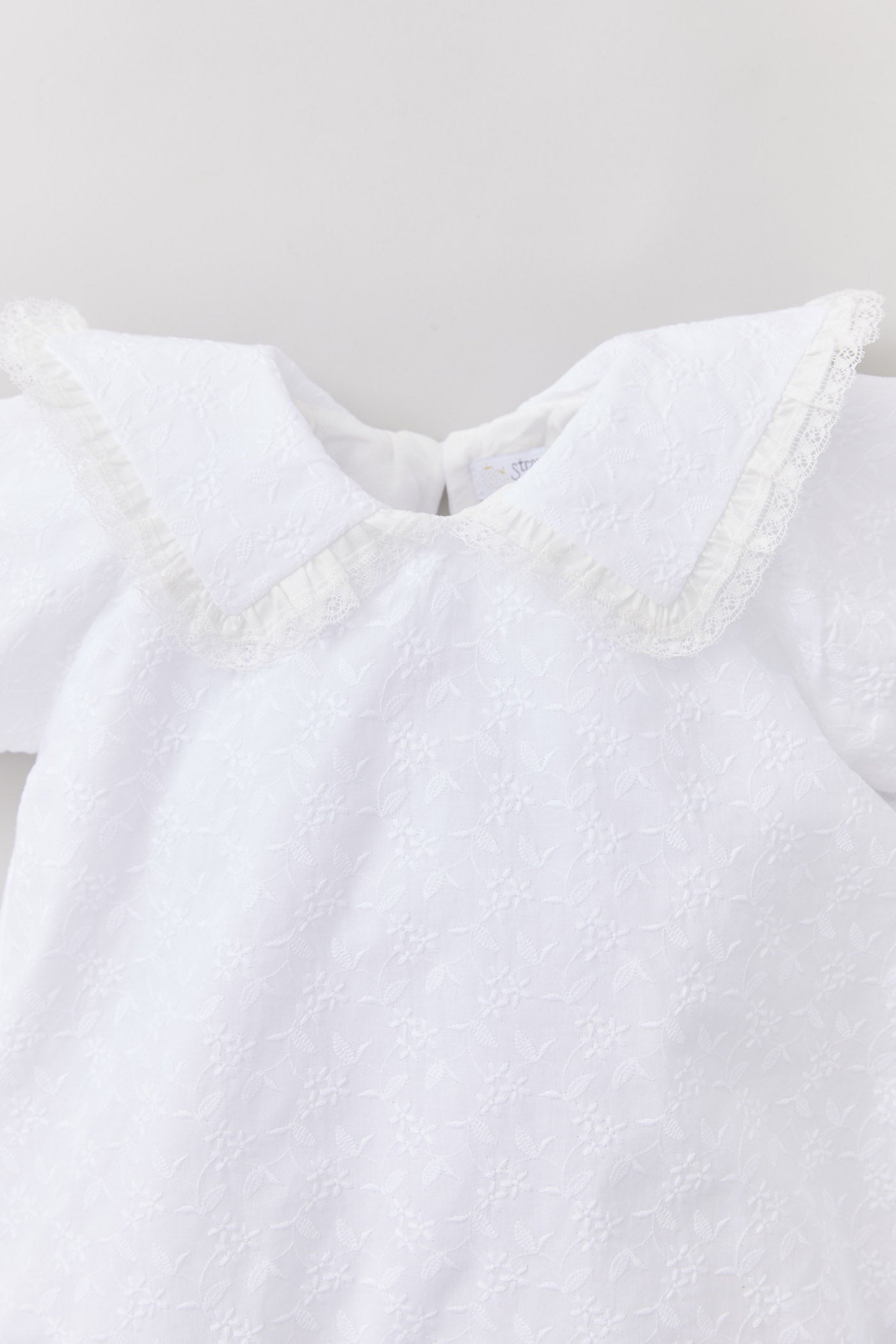 Ginger Romper In Broderie White - Designed by Ingrid Lewis - Strawberries & Cream