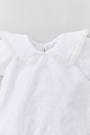 Ginger Romper In Broderie White - Designed by Ingrid Lewis - Strawberries & Cream