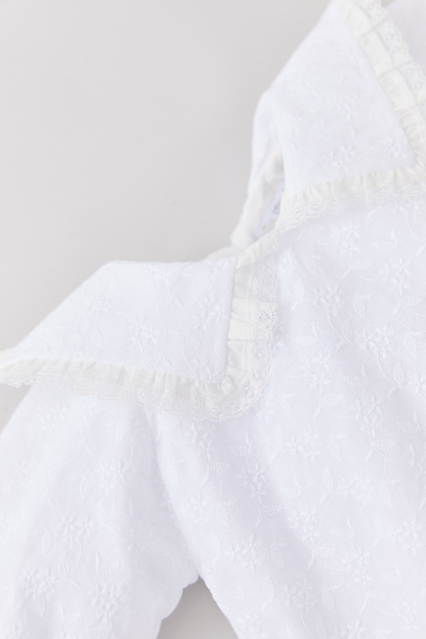 Ginger Romper In Broderie White - Designed by Ingrid Lewis - Strawberries & Cream
