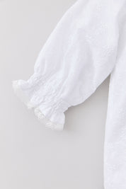 Ginger Romper In Broderie White - Designed by Ingrid Lewis - Strawberries & Cream