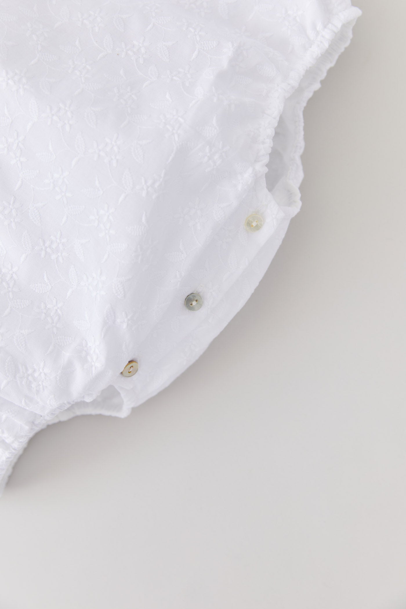Ginger Romper In Broderie White - Designed by Ingrid Lewis - Strawberries & Cream