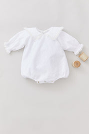 Ginger Romper In Broderie White - Designed by Ingrid Lewis - Strawberries & Cream