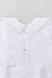 Ginger Romper In Broderie White - Designed by Ingrid Lewis - Strawberries & Cream