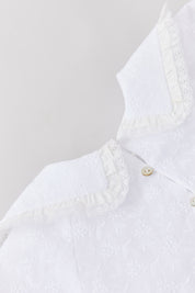 Ginger Romper In Broderie White - Designed by Ingrid Lewis - Strawberries & Cream