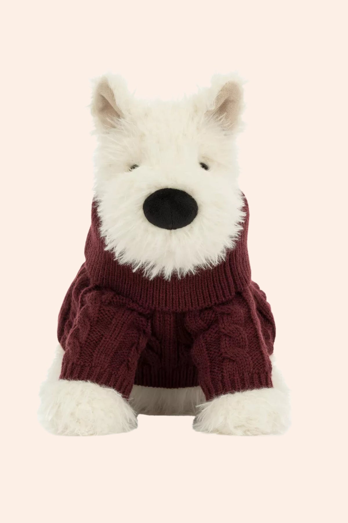 Jellycat - Munro Scottie Dog Winter Jumper Outfit - Strawberries & Cream - Ingrid Lewis - Designer