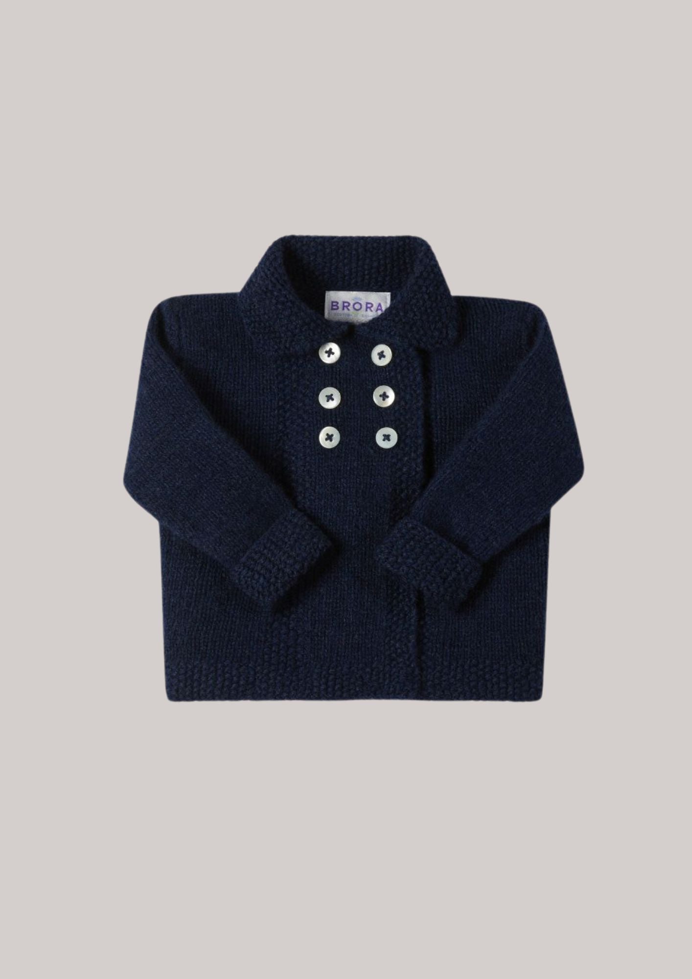 Brora Cashmere Hand-knit Vintage Coat- French Navy