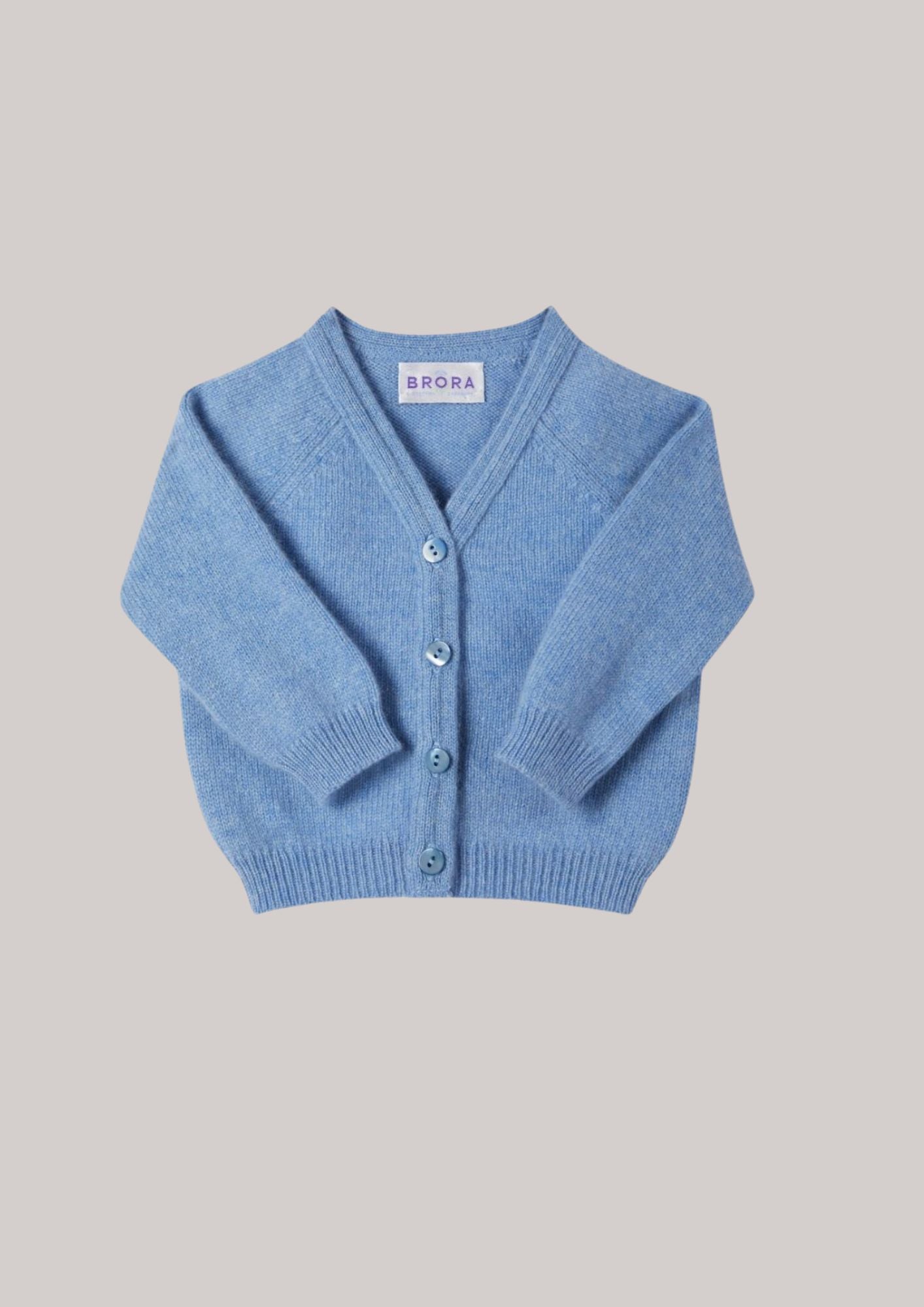 Brora Baby Cashmere Cardigan-Pale Blue