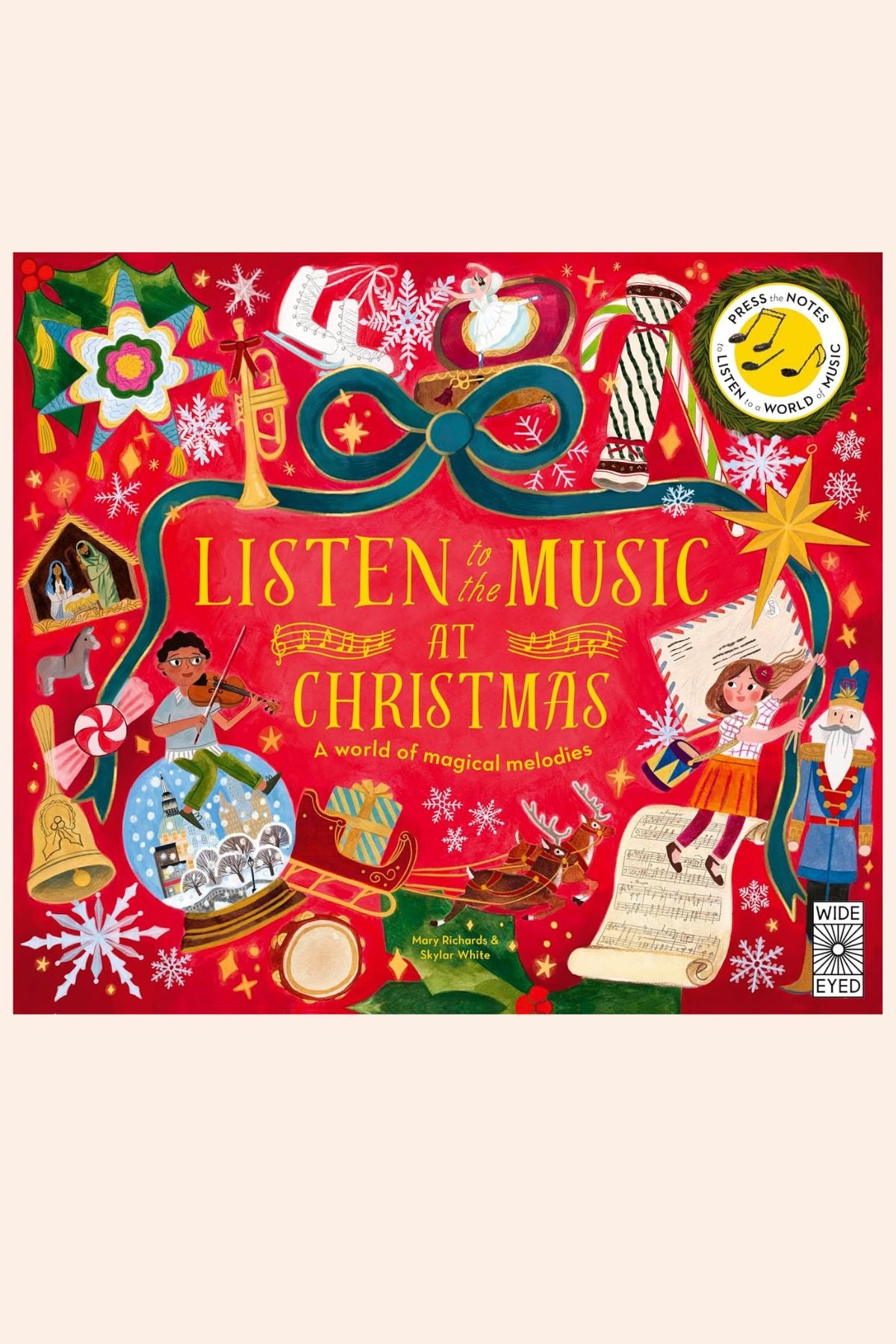 Listen To The Music: At Christmas - A World of Magical Melodies - Strawberries & Cream - Ingrid Lewis - Designer
Book cover of 'Listen to the Music at Christmas' with festive illustrations and text.