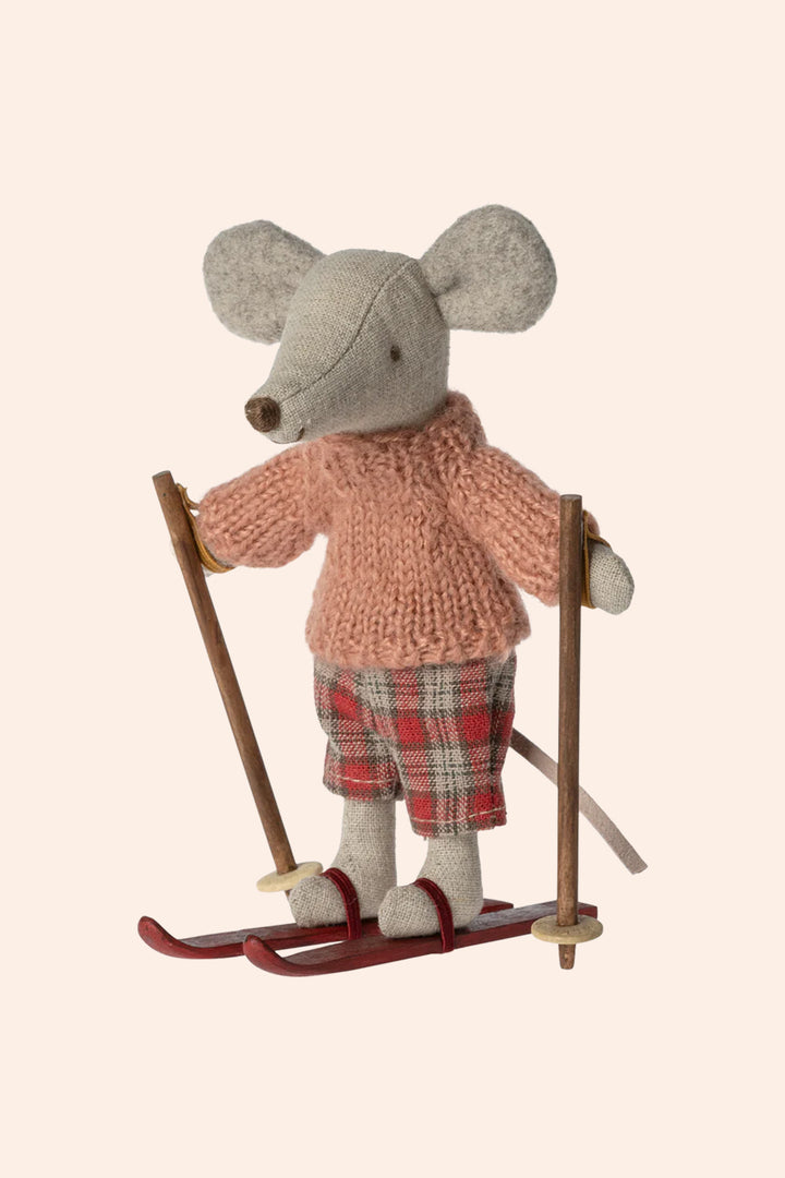 Maileg - Winter Mouse With Ski Set - Big Sister