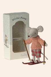 Maileg - Winter Mouse With Ski Set - Big Sister